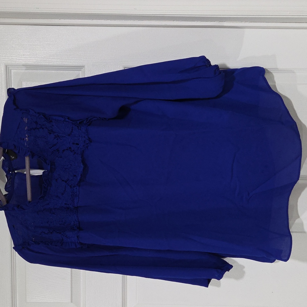 City Chic Royal Blue Lace Blouse